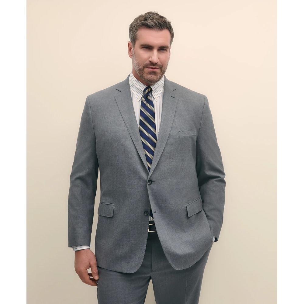 Brooks Brothers Explorer Suit Jacket in‎ Light Grey Men 56R Vitale Wool NWT $698